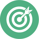 Green target and arrow icon